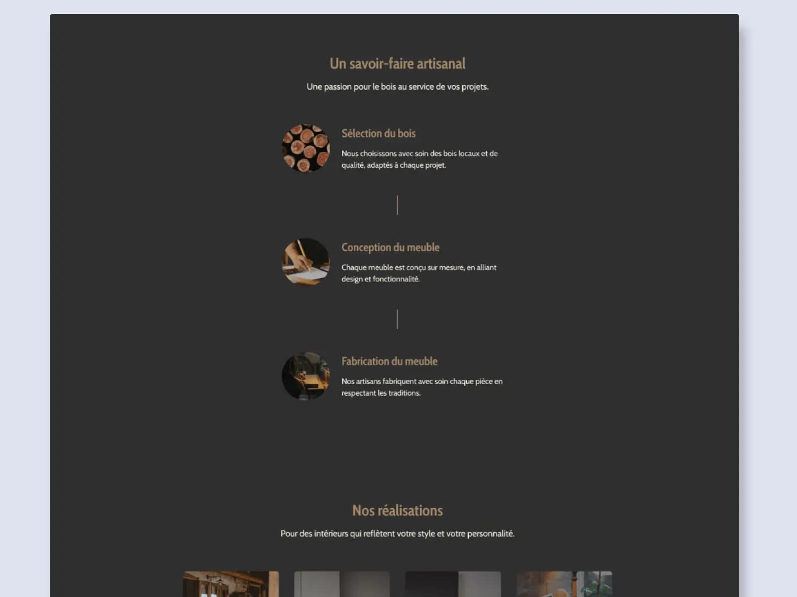 Mockup du site web Atelier du Bois Vivant