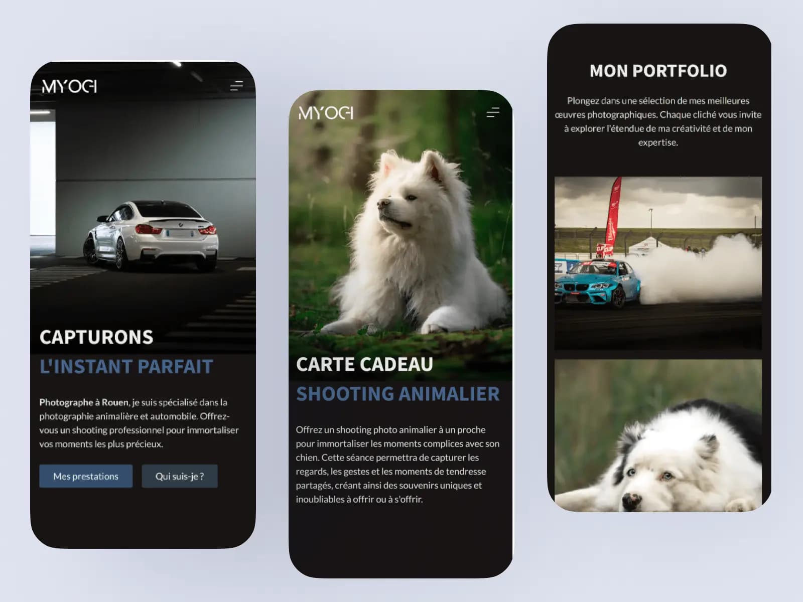 mockup du site web de Romain Martin