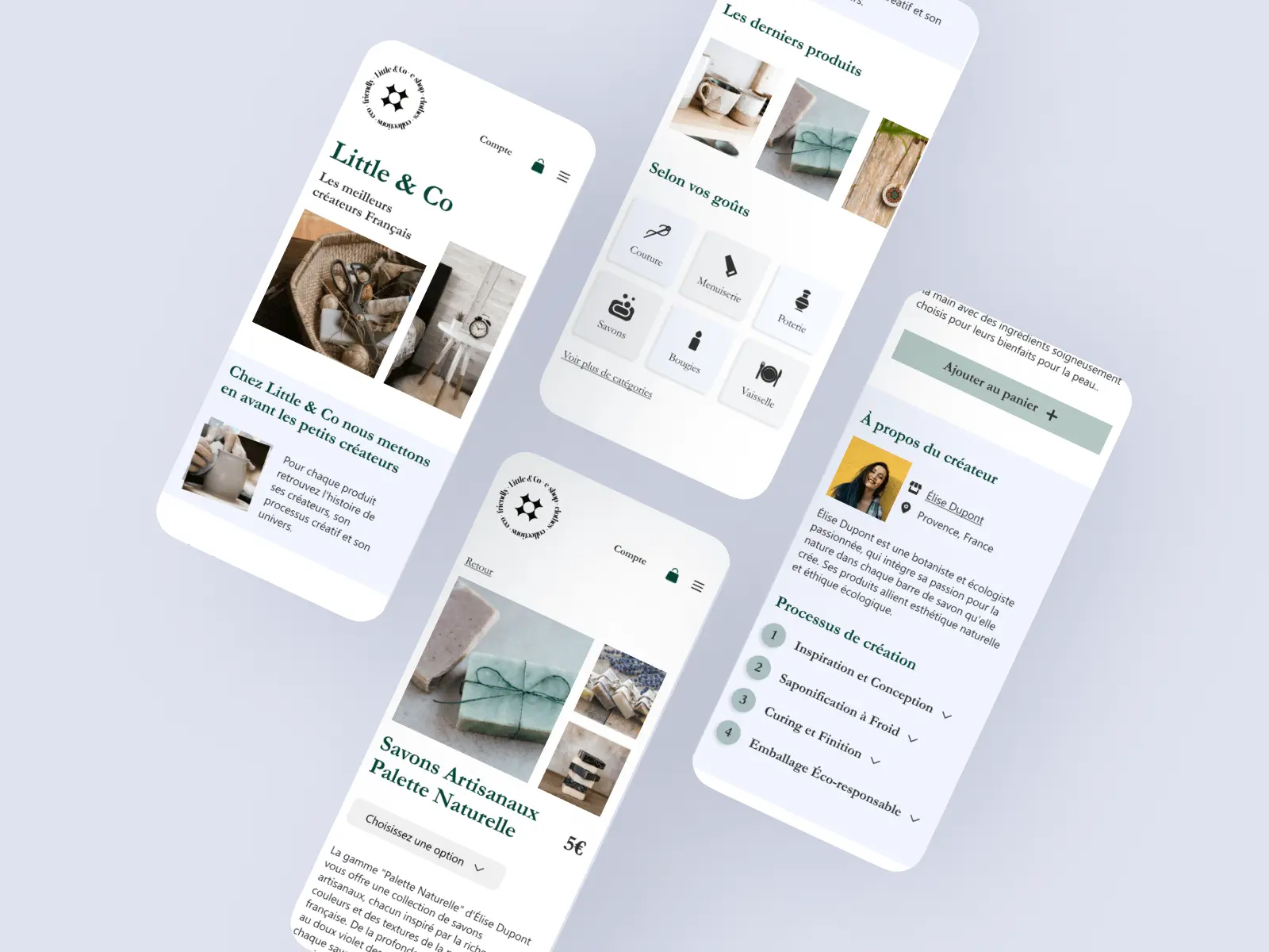 Mockup du site web de Little & Co
